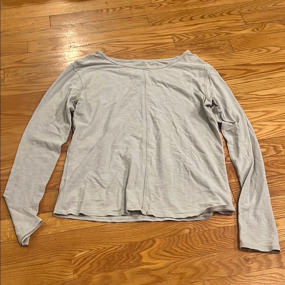 Lululemon Athletica Gray Relaxed Long Sleeve Blouse